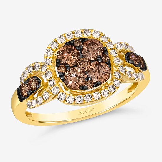 Le Vian® Grand Sample Sale™ Ring featuring 3/4 CT. Chocolate Diamonds® 1/3 CT. Nude Diamonds™ set in 14K Honey Gold™