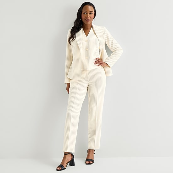 Black Label by Evan-Picone Womens Striped Classic Fit Suit Vest