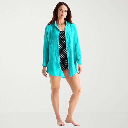 Sonnet Shores Womens Dress Swimsuit Cover-Up, X-large, Blue