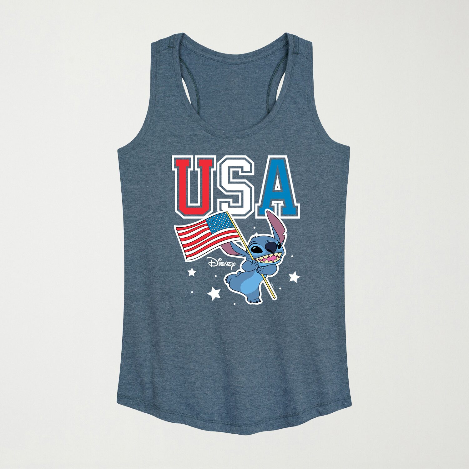 Usa Stitch Womens Crew Neck Sleeveless Tank Top