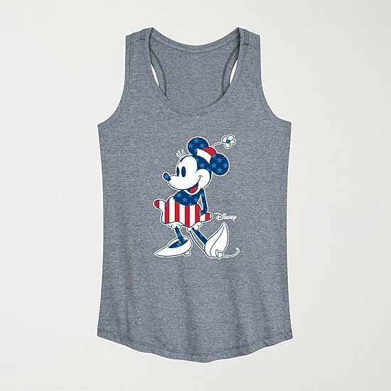 Minnie Flag Pattern Womens Scoop Neck Sleeveless Minnie Mouse Tank Top