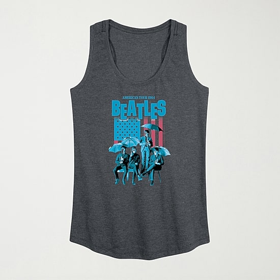 June 2024 Beatles Raining Flag Womens Scoop Neck Sleeveless The Beatles Tank Top