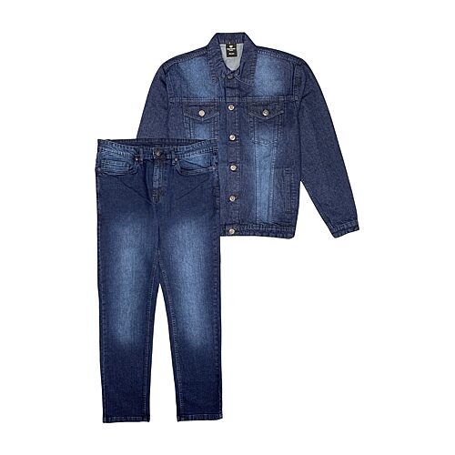 Royal Threads Mens Long Sleeve Denim 2-pc. Tuxedo Set, Large, Blue