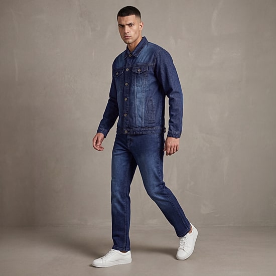Royal Threads Mens Long Sleeve Denim 2-pc. Tuxedo Set