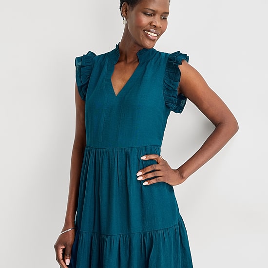 52seven Womens Notch Neck Sleeveless Shift Dress