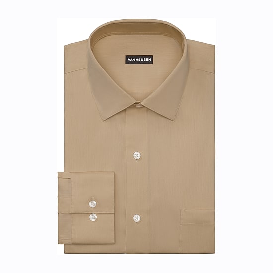 Van Heusen Ultra Flex Mens Regular Fit Stretch Fabric Wrinkle Free Long Sleeve Dress Shirt