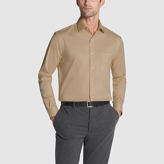 Van Heusen Ultra Flex Mens Regular Fit Stretch Fabric Wrinkle Free Long Sleeve Dress Shirt