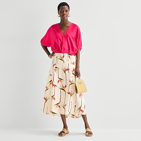 Worthington Womens Tall Pleated Skirt, Color: Birds Of Paradise