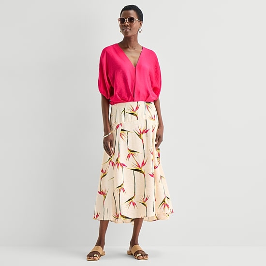 Worthington Womens V Neck Elbow Sleeve Blouse
