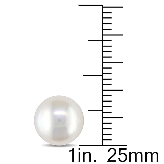 White Cultured Freshwater Pearl 14K Yellow Gold Stud Earrings 