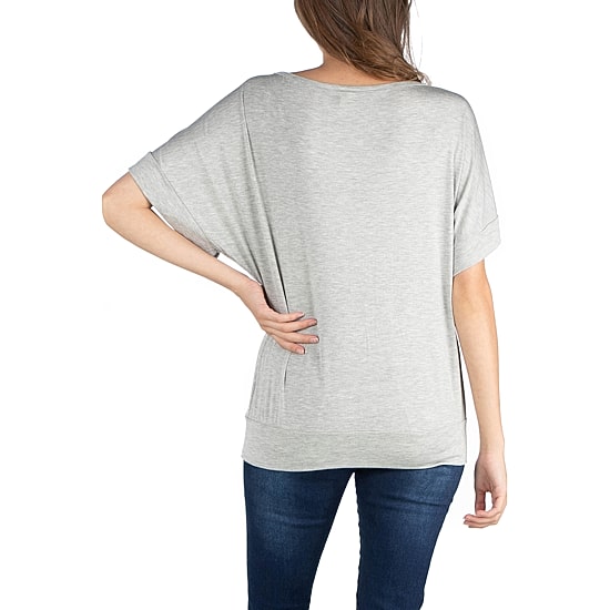 24/7 Comfort Apparel Loose Fit Dolman Top with Wide Sleeves
