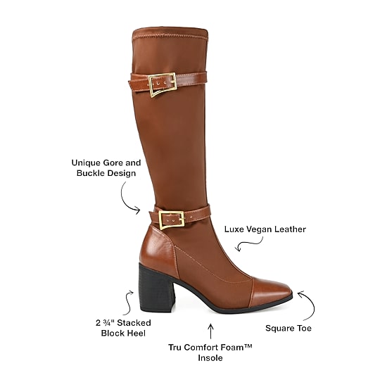 Journee Collection Womens Gaibree Stacked Heel Riding Boots