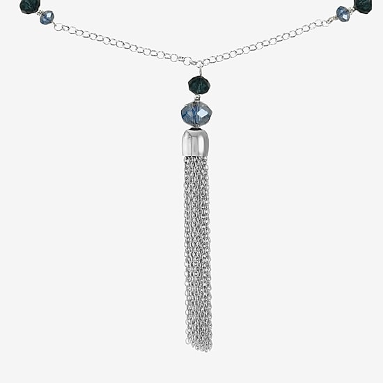 Liz Claiborne Tassel Womens Round 30 Inch Pendant Necklace