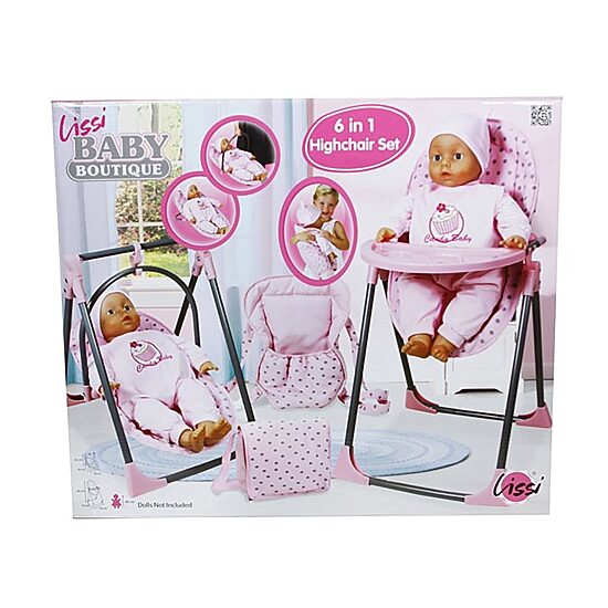 Lissi Baby Doll 6-In-1 Convertible Highchair Play Set Baby Play