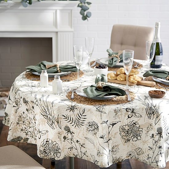 Design Imports Botanical Tablecloth