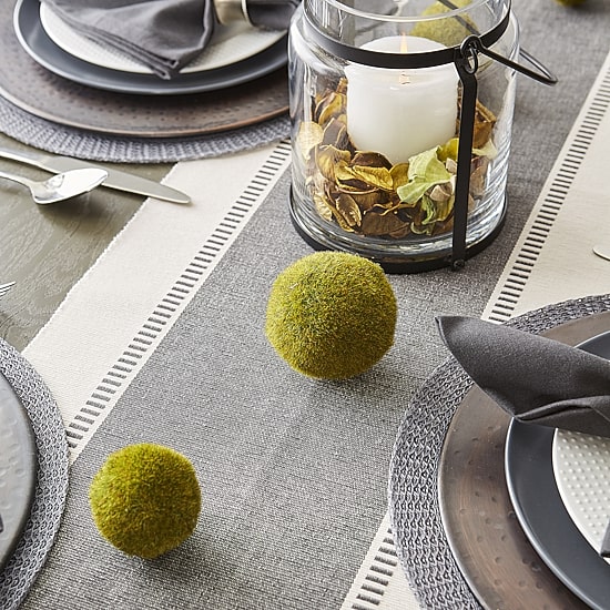 Design Imports Mineral Dobby Stripe Ribbed Table Runner