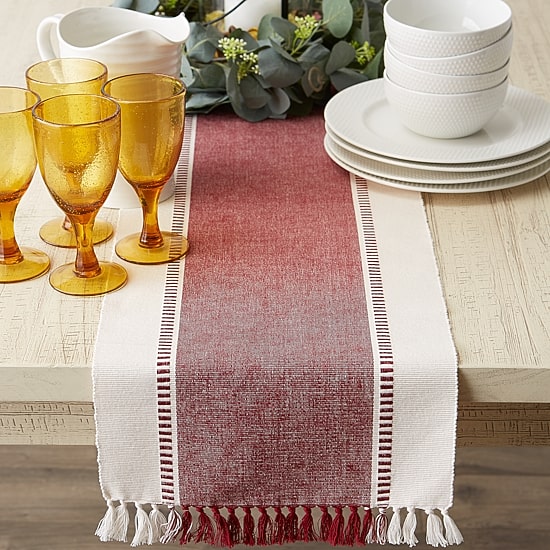 Design Imports Dobby Stripe Table Runner