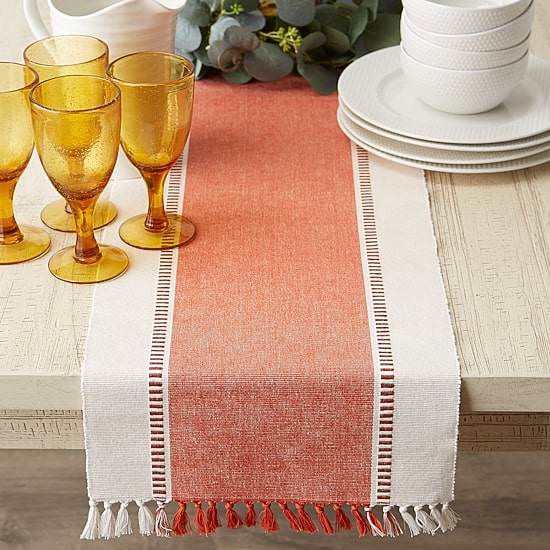 Design Imports Dobby Stripe Table Runner