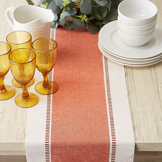 Design Imports Dobby Stripe Table Runner