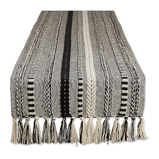 Design Imports Farmhouse Braided Stripe Table Runner