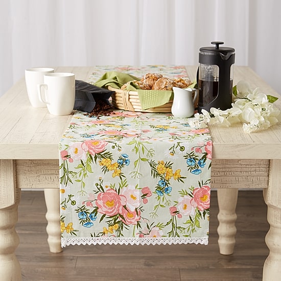 Design Imports Spring Bouquet Table Runner