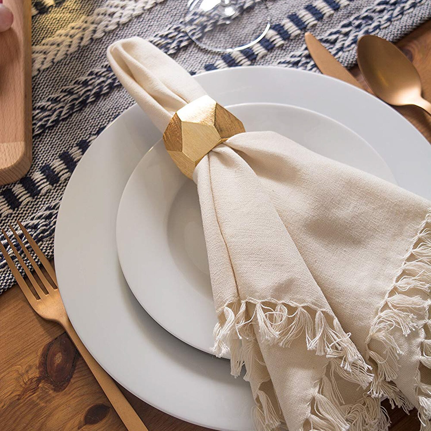 Design Imports Farmhouse Braided Stripe Table Runner