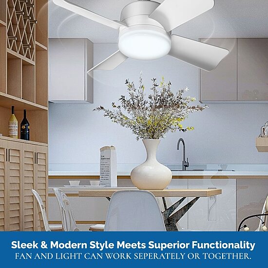 Bell + Howell Socket Fan Ceiling with Light, Screw into Any Light Socket, with Remote Control