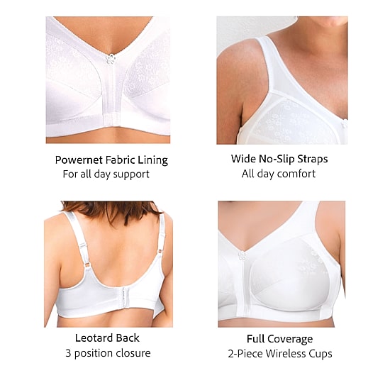 Exquisite Form® Women's FULLY Slimming Wireless Full-Coverage Bra with Back Closure & Lace- 5100548