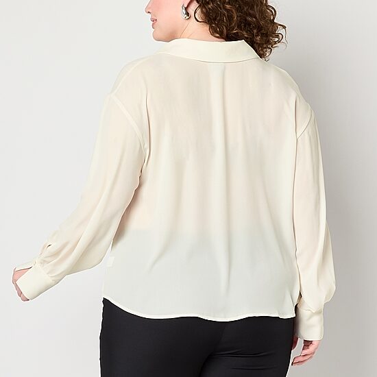 Worthington Plus Womens Soft Blouse