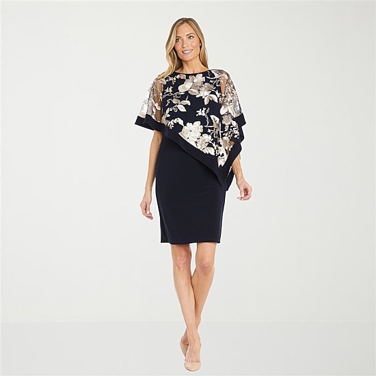 R & M Richards Womens Round Neck Sleeveless Sheath Dress