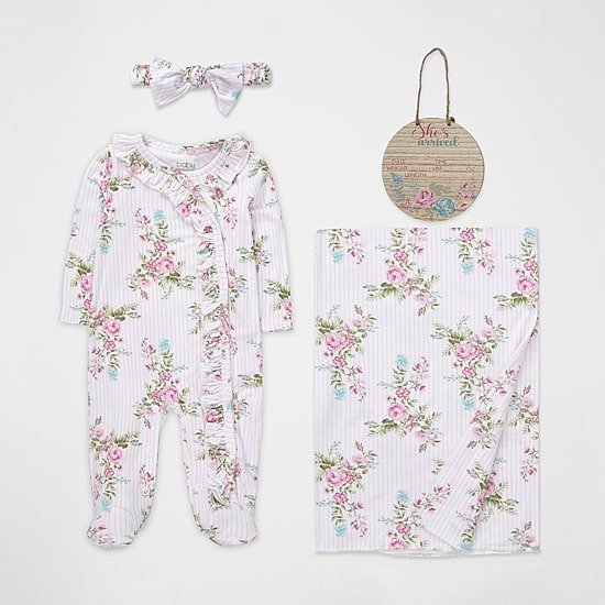 Baby Essentials Baby Girls 4-pc. Baby Clothing Set