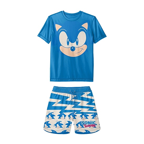 Little Boys UV PROTECTION Sonic the Hedgehog 2-pc. Rash Guard Set ...