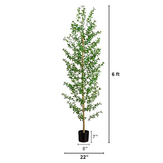 Nearly Natural 6ft Shady Lady Black Olive Indoor Artificial Tree
