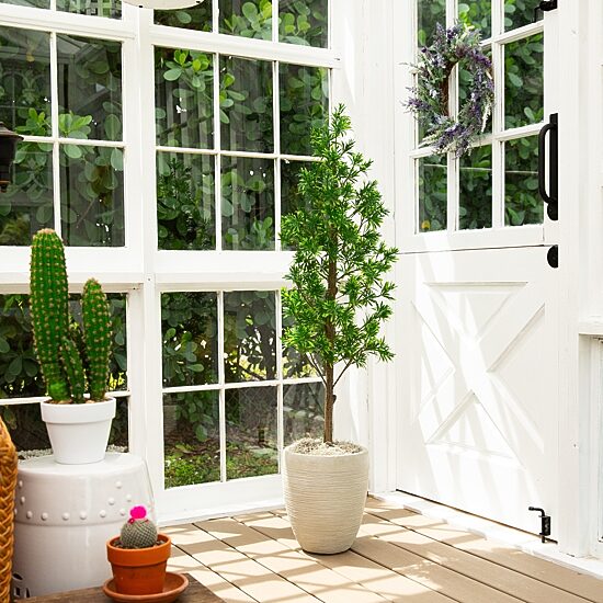 Nearly Natural 4ft Podocarpus Indoor Outdoor Artificial Tree