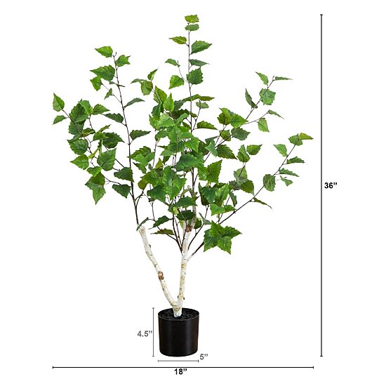 Nearly Natural 3ft Birch Indoor Artificial Tree