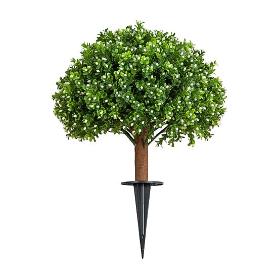 Nearly Natural 23" Flowering Boxwood Integrated Ground Stake Artificial Plant