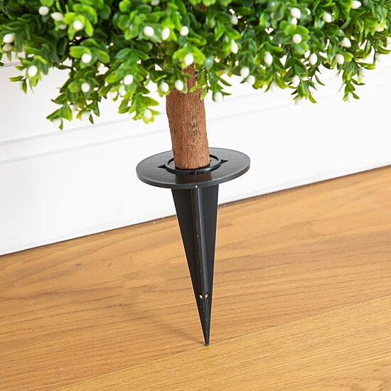 Nearly Natural 23" Flowering Boxwood Integrated Ground Stake Artificial Plant