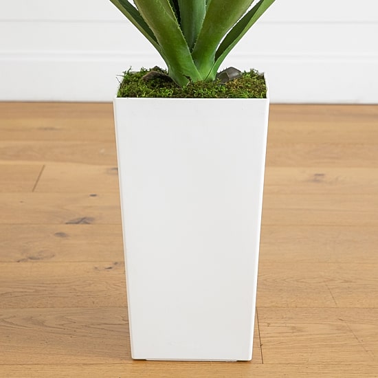 Nearly Natural 37" Agave White Tower Artificial Plant