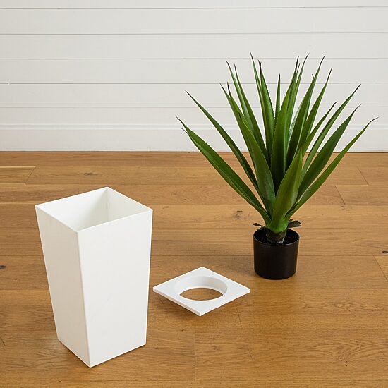Nearly Natural 37" Agave White Tower Artificial Plant