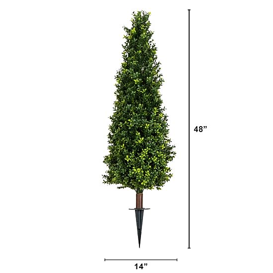 Nearly Natural 2-pc. 4ft Boxwood Integrated Ground Stake Artificial Plant