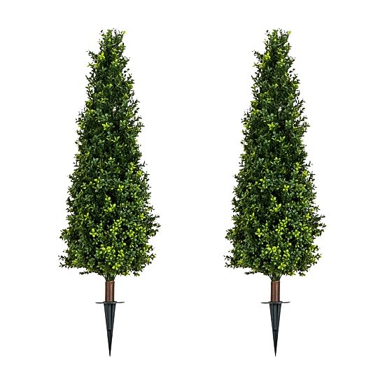 Nearly Natural 2-pc. 4ft Boxwood Integrated Ground Stake Artificial Plant