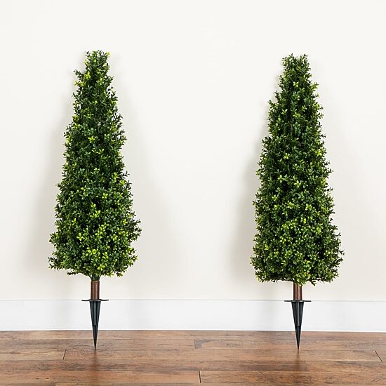 Nearly Natural 2-pc. 4ft Boxwood Integrated Ground Stake Artificial Plant