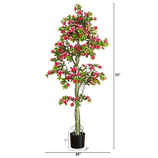 Nearly Natural 6ft Azalea Indoor Outdoor Artificial Tree