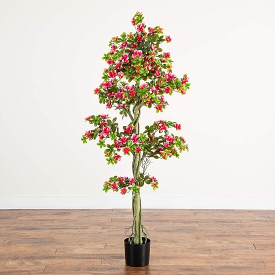 Nearly Natural 6ft Azalea Indoor Outdoor Artificial Tree