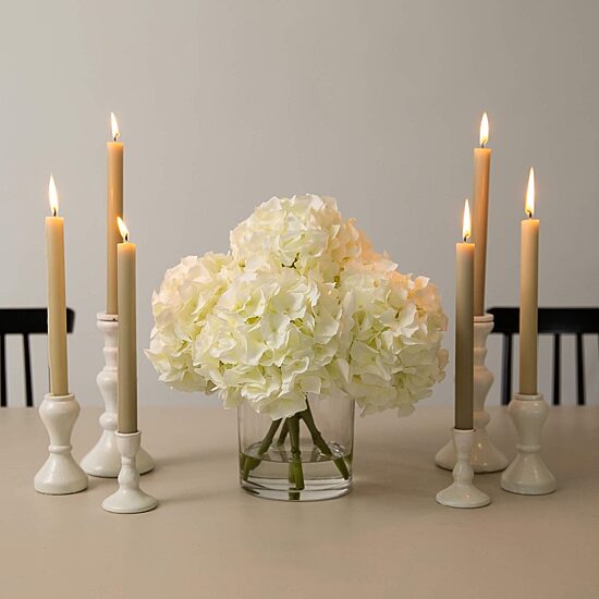 Nearly Natural 14" Hydrangea Glass Vase Artificial Flowers