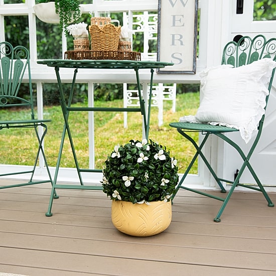 Nearly Natural 15" Boxwood Gardenia Artificial Plant