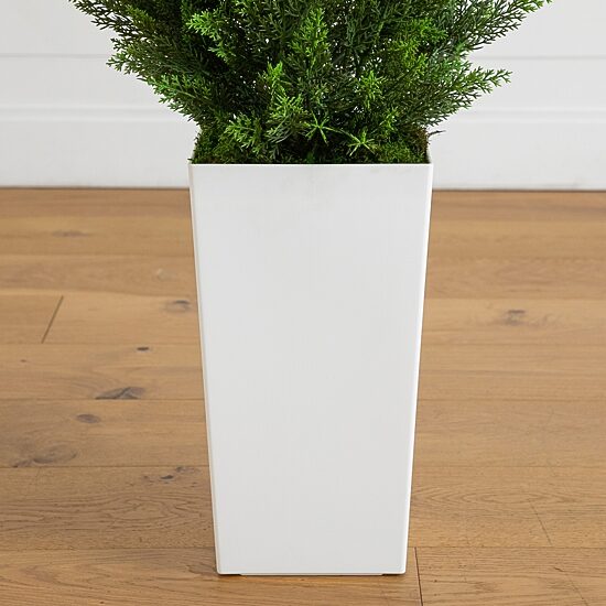 Nearly Natural 45" Cedar White Tower Indoor Outdoor Artificial Tree