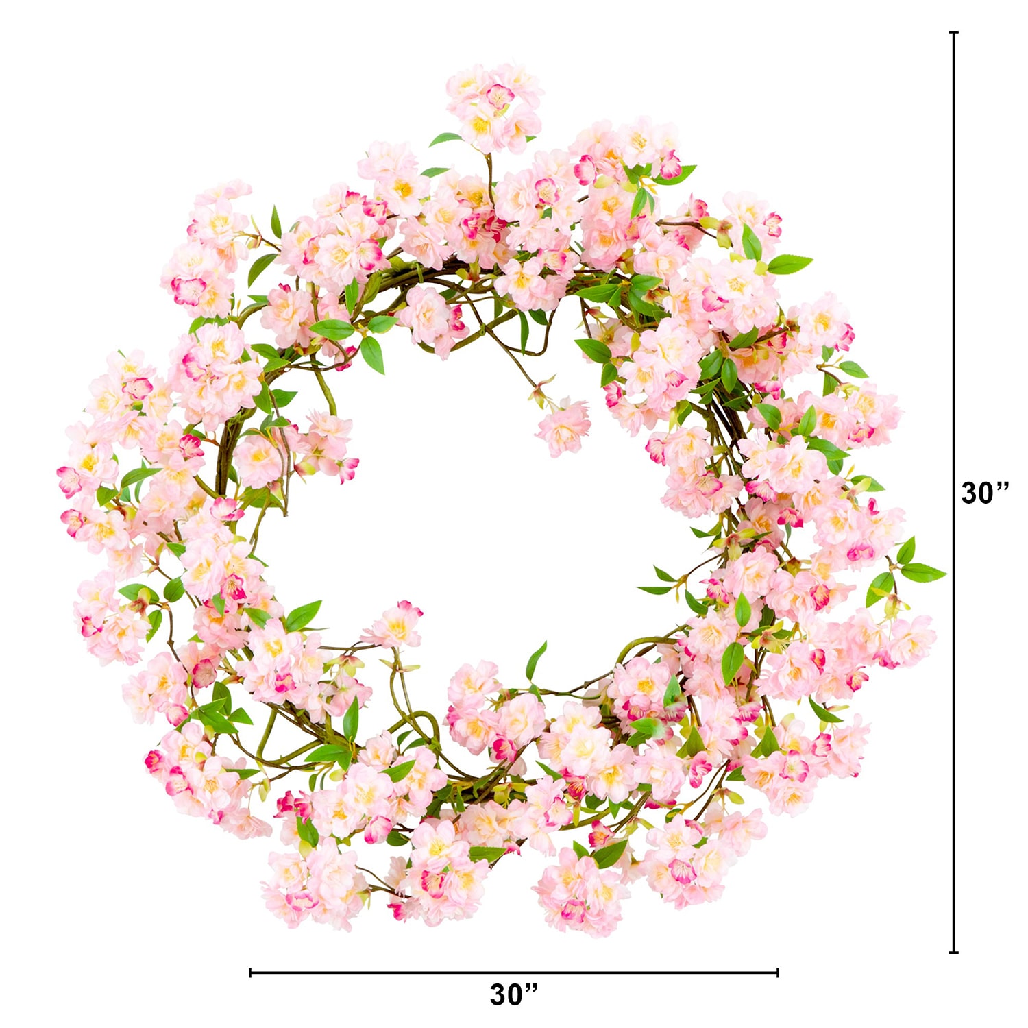 Nearly Natural 30" Pink Cherry Blossom Wreath