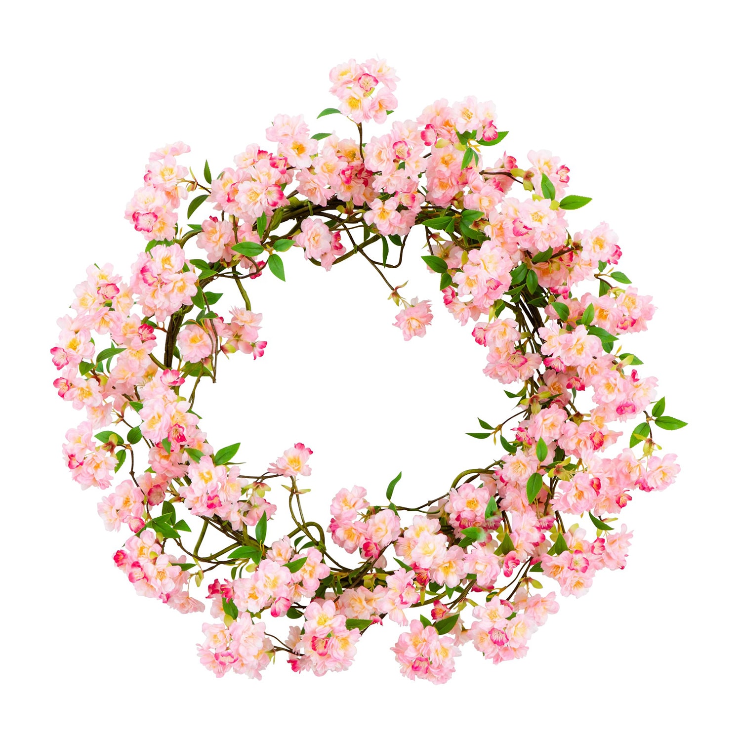 Nearly Natural 30" Pink Cherry Blossom Wreath