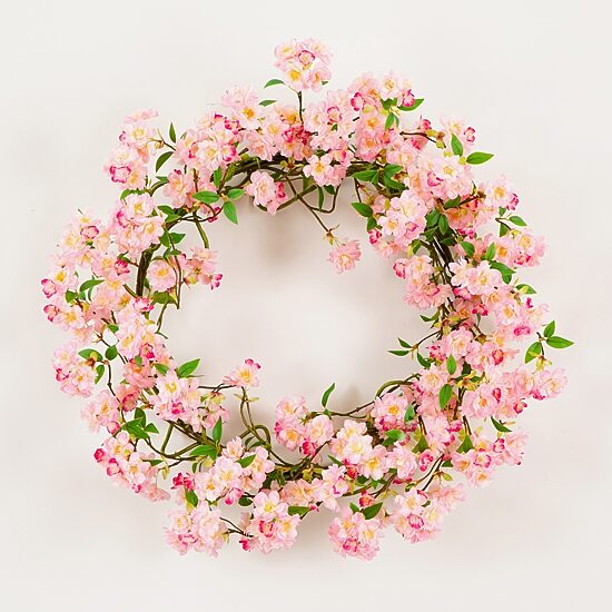 Nearly Natural 30" Pink Cherry Blossom Wreath